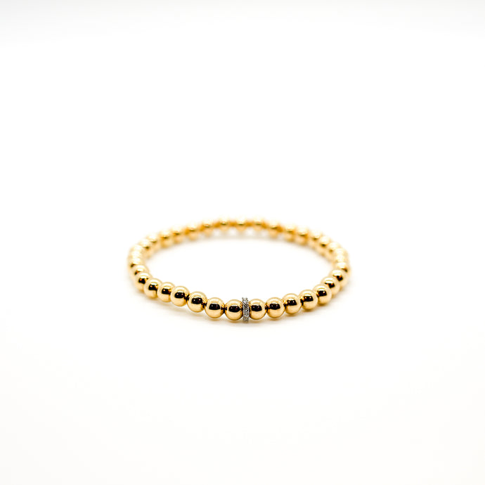 5MM Gold Filled Bracelet with CZ Pendant